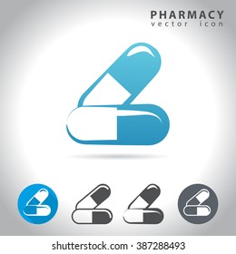 Pharmacy icon set, collection of pills icons, vector illustration
