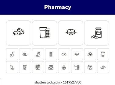 Pharmacy icon set. Drugstore concept. Vector illustration can be used for topics like apothecary, pharmaceuticals, medicine