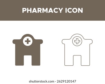 Pharmacy Icon Set, Pharmacy  Solid and line icon.