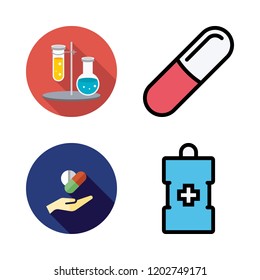 pharmacy icon set. vector set about drugs, medicine, flasks and pills icons set.