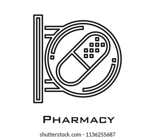 Pharmacy icon signs