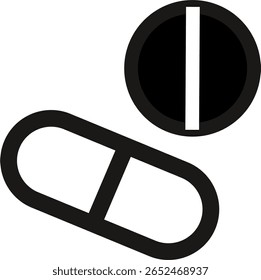 Pharmacy icon silhouette  capsule symbol