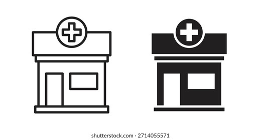 Diseños de Vector de silueta de icono de farmacia. Trazos editables