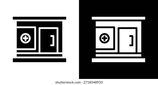Ilustración vectorial de silueta de icono de farmacia estilo plano aislado