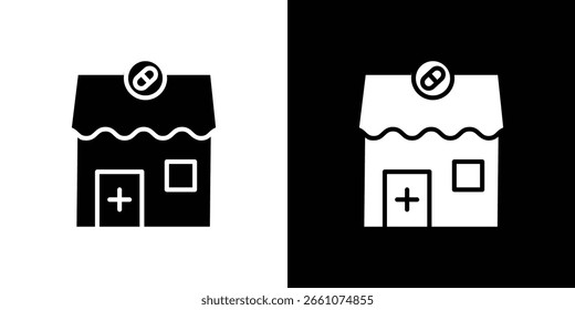 Icono de la farmacia símbolo de colección. Vector plano ilustración de stock.