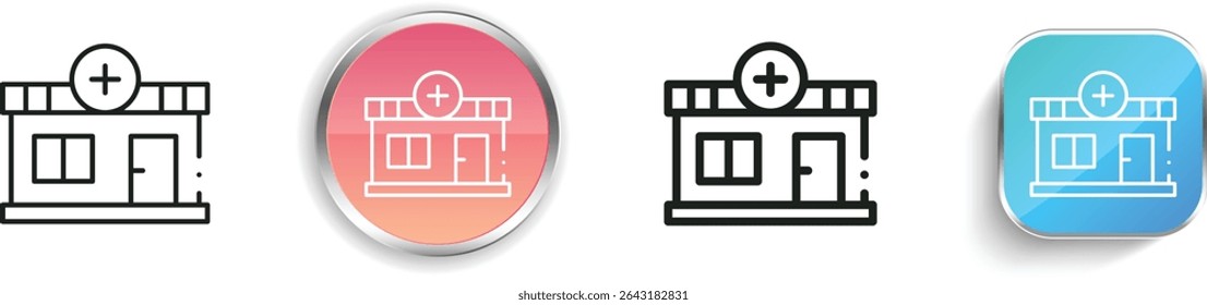 pharmacy icon. Thin Linear, Regular and Button Style Design Isolated On White Background