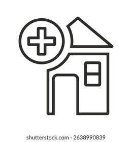 pharmacy icon, treatment symbol, flat vector illustration on white background