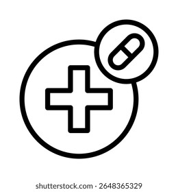 pharmacy icon vector design - high quality outline style