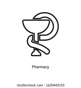 Pharmacy icon vector on white background. Black icon illustration
