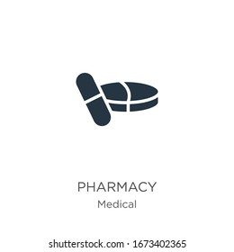 Pharmacy icon vector. Trendy flat pharmacy icon from medical collection isolated on white background. Vector illustration can be used for web and mobile graphic design, logo, eps10
