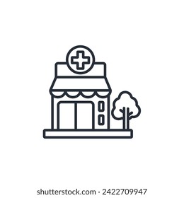 icono de farmacia. vector.Curso editable.Signo de estilo lineal para uso de diseño web,logotipo.Ilustración de símbolo.