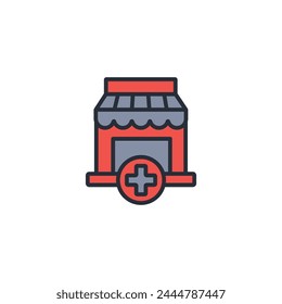 pharmacy icon. vector.Editable stroke.linear style sign for use web design,logo.Symbol illustration.