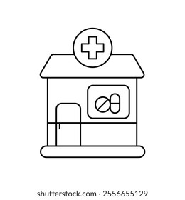 pharmacy icon with white background vector stock illustration