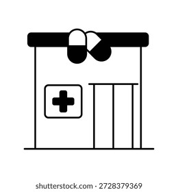 Apotheke-Symbol auf weißem Hintergrund, Vektorgrafik