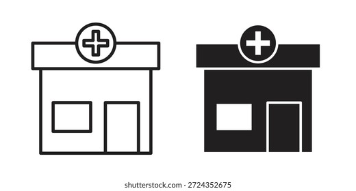 Apotheke Icons von schwarz in verschiedenen Stilen