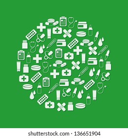 pharmacy icons in circle