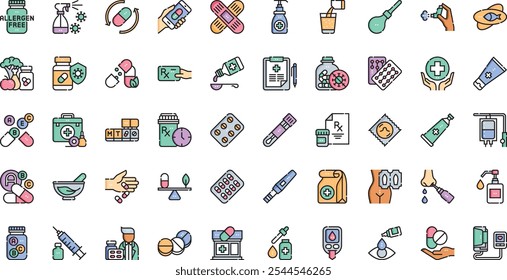 Iconos de farmacia Iconos de vectores de alta calidad Colección con trazo editable. Ideal para Profesional y Proyectos Creativos.