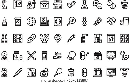 Pharmacy icons  High-Quality Vector Icons Collection with Editable Stroke. Ideal for Professional and Creative Projects.