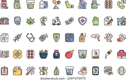 Pharmacy icons High-Quality Vector Icons Collection with Editable Stroke. Ideal for Professional and Creative Projects.