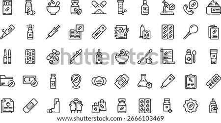 Pharmacy icons High-Quality Vector Icons Collection with Editable Stroke. Ideal for Professional and Creative Projects
