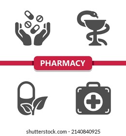 Pharmacy Icons. Professional, pixel perfect icons. EPS 10 format.