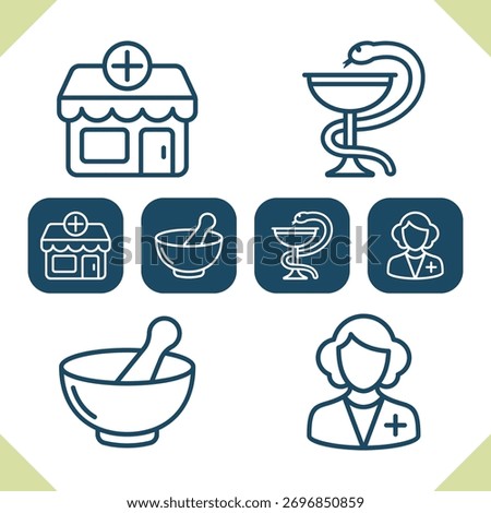 Pharmacy Icons. Professional, pixel perfect icons. EPS 10 format.