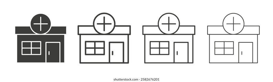 Pharmacy icons set vectors graphic designs