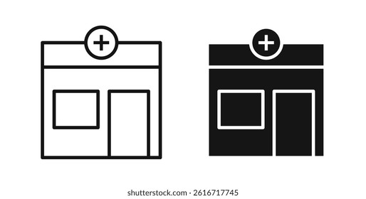 Pharmacy icons set for website design