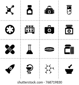 Pharmacy icons. vector collection filled pharmacy icons. includes symbols such as medicine bottle, first aid kit, medicine, test tube. use for web, mobile and ui design.