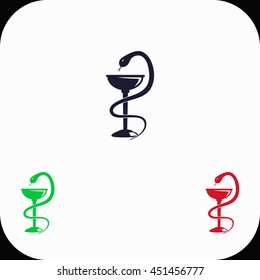 Pharmacy Illustration set. Blue, green, red icon.