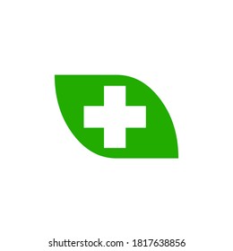 Pharmazie-Illustration, Vektorlogo-Design für Symbole der Medizin und der Gesundheitsversorgung.