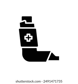 Ilustración vectorial de icono lleno del inhalador de la farmacia