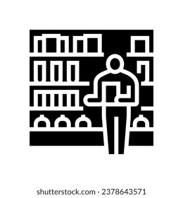 pharmacy inventory pharmacist glyph icon vector. pharmacy inventory pharmacist sign. isolated symbol illustration
