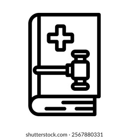 Pharmacy Law Icon Lineal Style Vector Illustration