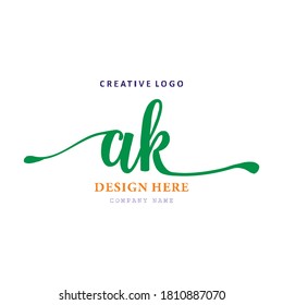 pharmacy letter AK logo, simple, easy to understand and authoritative