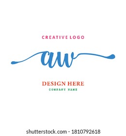 pharmacy letter AW logo, simple, easy to understand and authoritative
