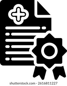 Pharmacy License Glyph Vector Icon Design