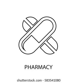 icono de línea de farmacia
