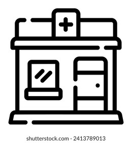 pharmacy Line Icon Background White