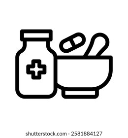 pharmacy line icon illustration vector graphic. Simple element illustration vector graphic, suitable for app, websites, and presentations isolated on white background