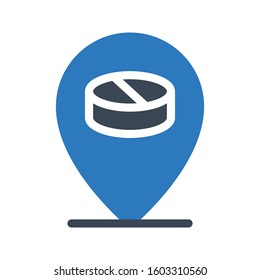 pharmacy location vector glyph color icon 