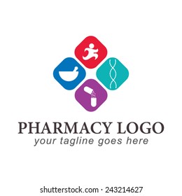 Pharmacy Logo Chemist Branding Stock Vector (Royalty Free) 243214627