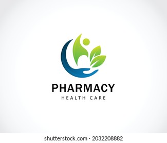 Pharmacy logo creative design sign symbol health care emblem people