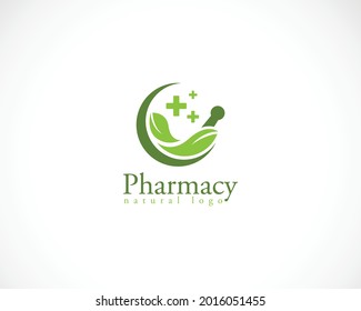 pharmacy logo creative nature care leaf illustration design sign symbol medical
