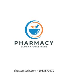 Pharmacy logo design template. Medicine icon logotype vector