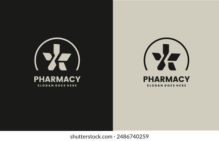 Vector de diseño de logotipo de farmacia. Clínica Medicina Salud Logotipo concepto.