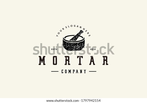 Pharmacy logo design\
vintage mortar vector