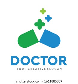 pharmacy logo, drugstore logo, medical clinic logo vector