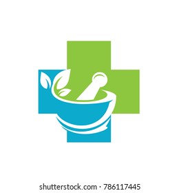 Pharmacy Logo Eco Green Design Vector Template