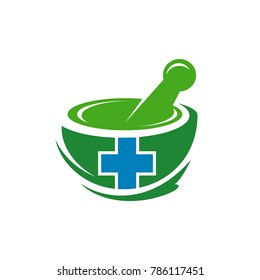 Pharmacy Logo Eco Green Design Vector Template